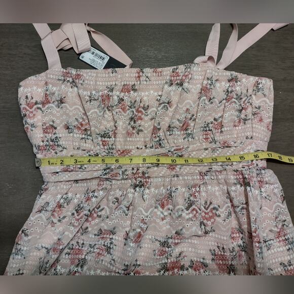 Gianni Bini Ivette Embroider Square Neck Sleeveless A line Floral Dress Size 12 - Picture 8 of 16